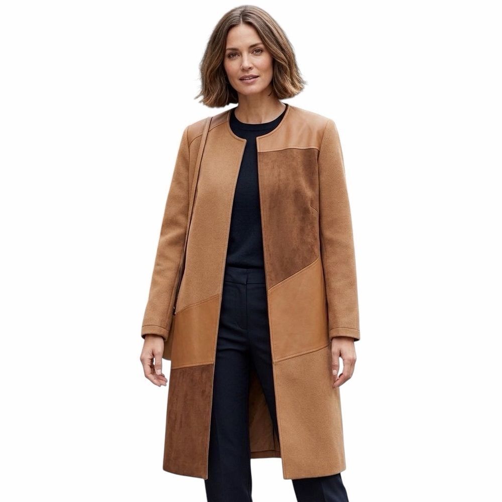 Kenneth Cole New-York Colorblock Open Front Coat XL - Picture 2 of 11